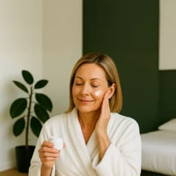 Executive applying Daily Glow Elixir